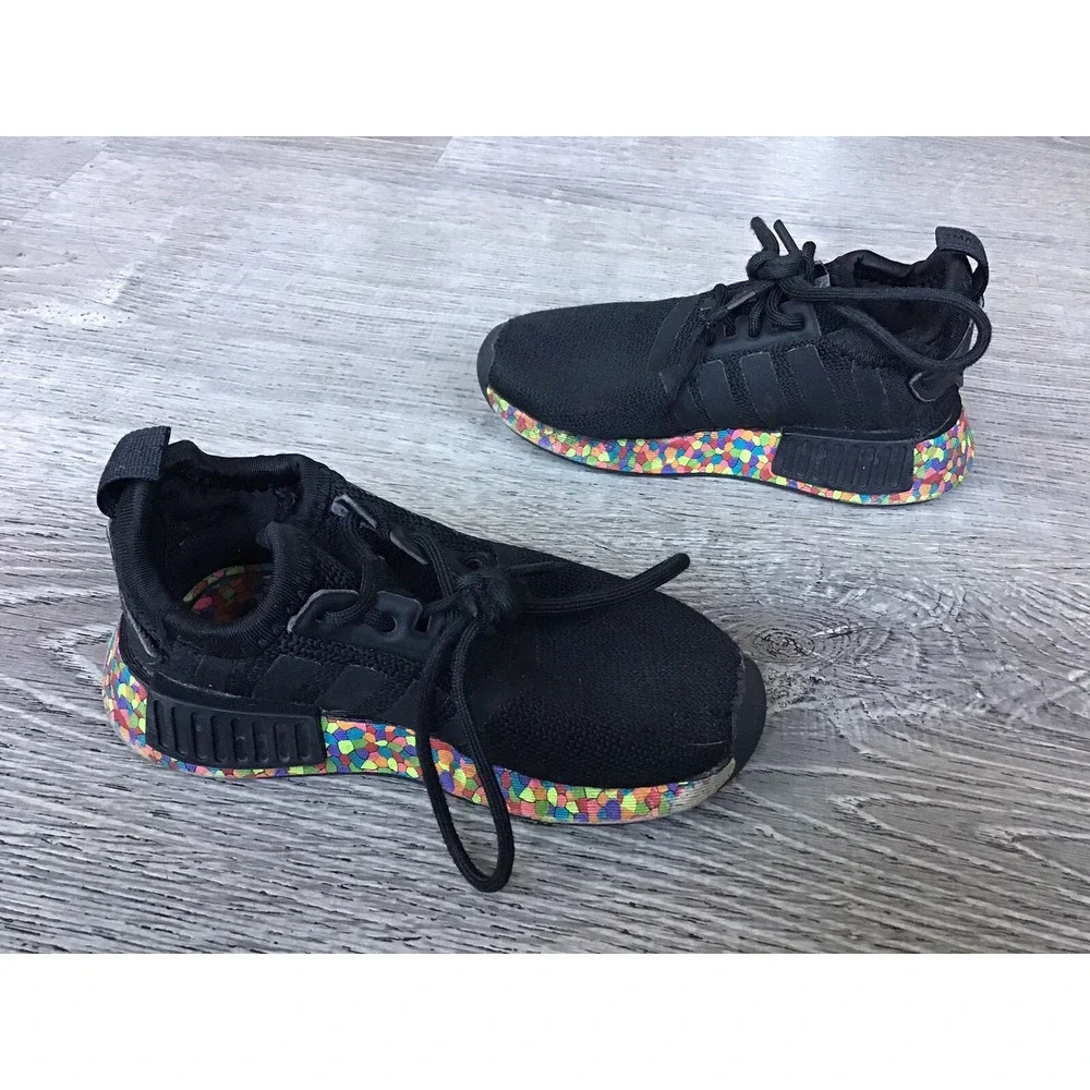 Adidas Baby NMD_R1 EL I Girls Size 7K Mosaic Black Shoes Fruity Pebbles GX2119